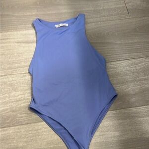 Light Blue Zara High Neck Bodysuit